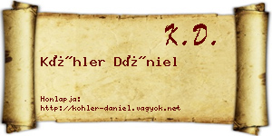 Köhler Dániel névjegykártya
