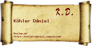 Köhler Dániel névjegykártya